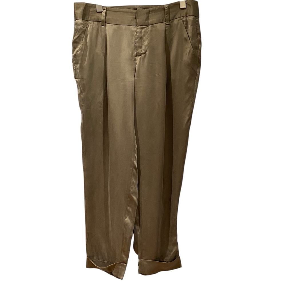 Alice+Olivia Bootcut Cupro Classic Ankle Cuffs Career Formal Trousers Pants 10